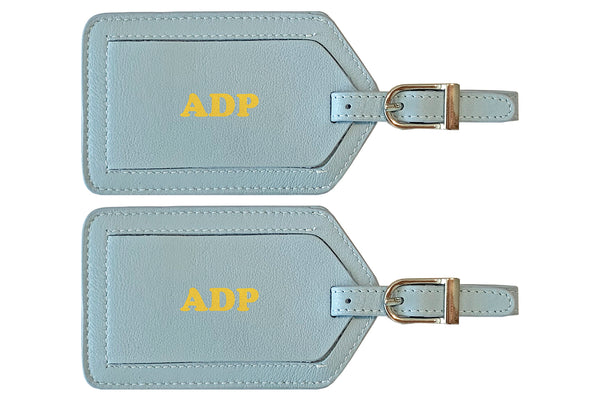 Personalized Monogrammed Leather Luggage Tags - 2 Pack - A&A Creative Designs