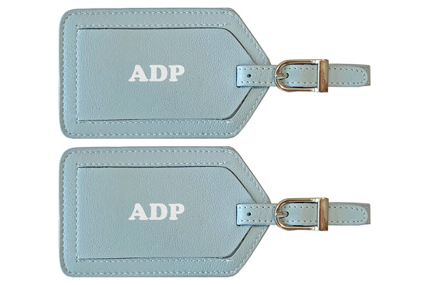 Personalized Monogrammed Leather Luggage Tags - 2 Pack - A&A Creative Designs
