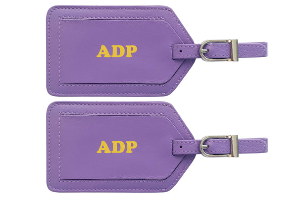 Personalized Monogrammed Leather Luggage Tags - 2 Pack - A&A Creative Designs