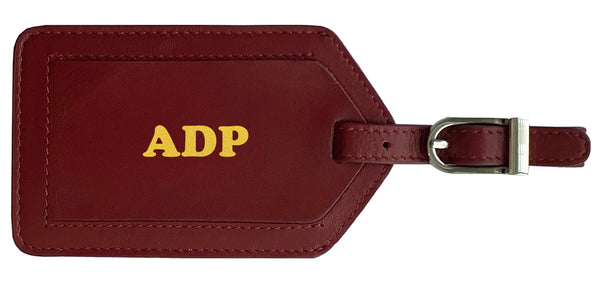 Personalized Monogrammed Leather Luggage Tag - A&A Creative Designs