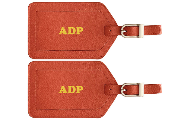 Personalized Monogrammed Leather Luggage Tags - 2 Pack - A&A Creative Designs