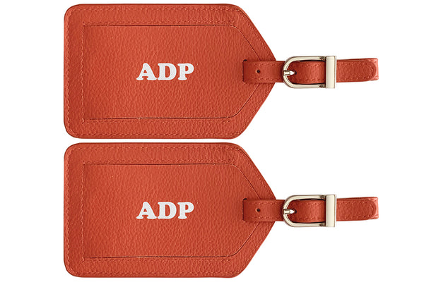 Personalized Monogrammed Leather Luggage Tags - 2 Pack - A&A Creative Designs
