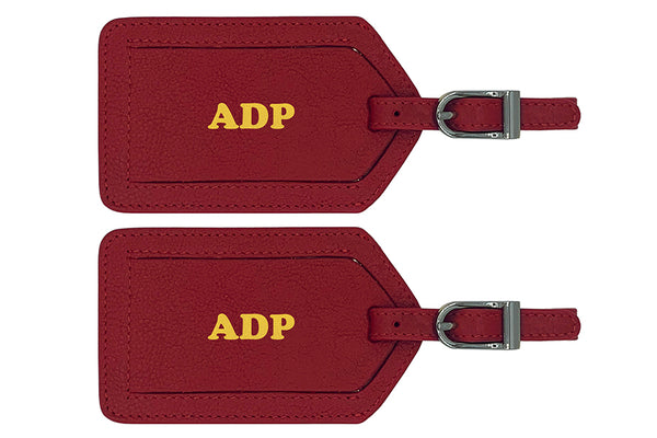 Personalized Monogrammed Leather Luggage Tags - 2 Pack - A&A Creative Designs