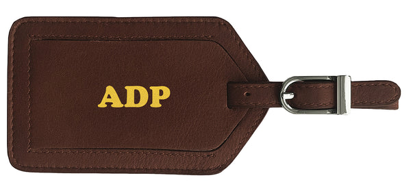 Personalized Monogrammed Leather Luggage Tag - A&A Creative Designs