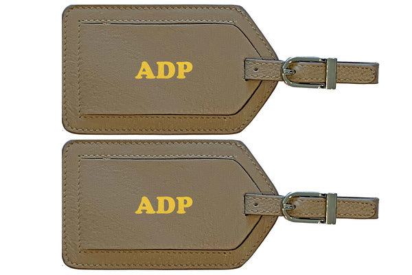 Personalized Monogrammed Leather Luggage Tags - 2 Pack - A&A Creative Designs