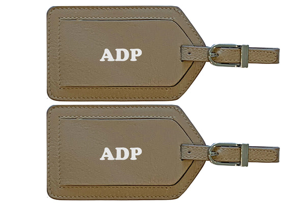 Personalized Monogrammed Leather Luggage Tags - 2 Pack - A&A Creative Designs