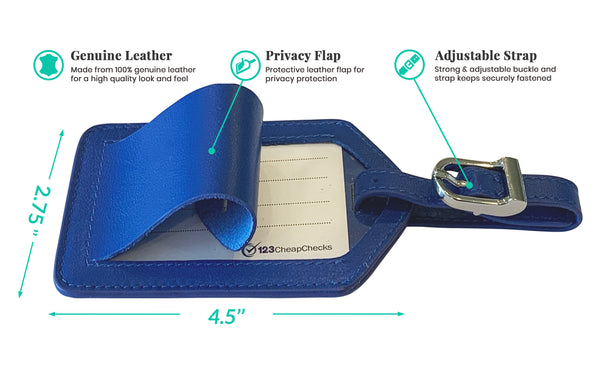 Personalized Monogrammed Leather Luggage Tag - A&A Creative Designs