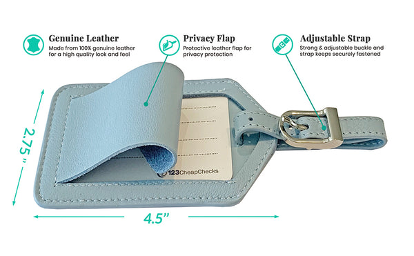 Personalized Monogrammed Leather Luggage Tags - 4 Pack - A&A Creative Designs
