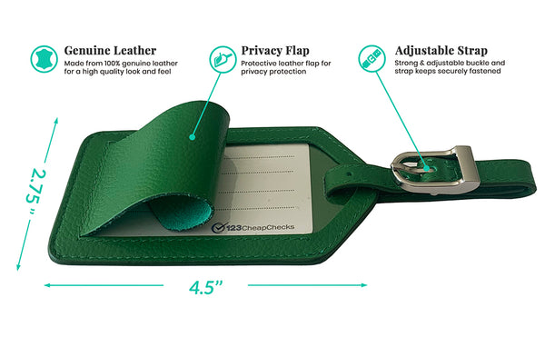 Personalized Monogrammed Leather Luggage Tag - A&A Creative Designs