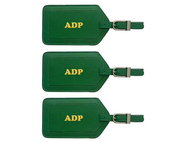 Personalized Monogrammed Leather Luggage Tags - 3 Pack - A&A Creative Designs