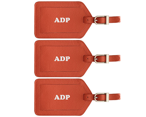 Personalized Monogrammed Leather Luggage Tags - 3 Pack - A&A Creative Designs