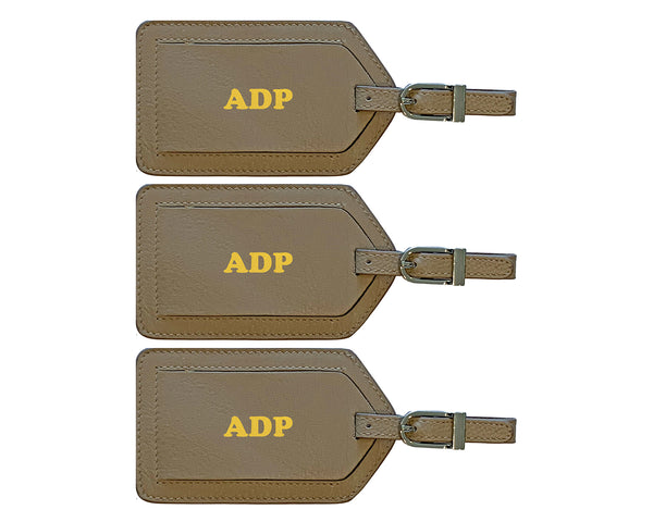 Personalized Monogrammed Leather Luggage Tags - 3 Pack - A&A Creative Designs
