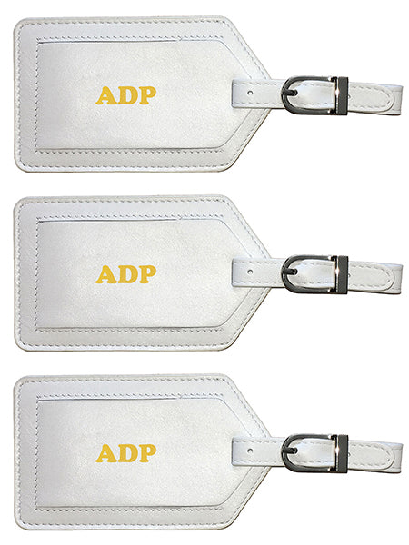 Personalized Monogrammed Leather Luggage Tags - 3 Pack - A&A Creative Designs