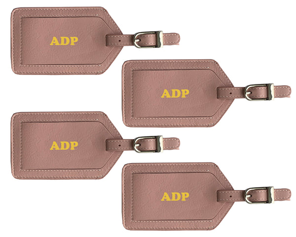 Personalized Monogrammed Leather Luggage Tags - 4 Pack - A&A Creative Designs