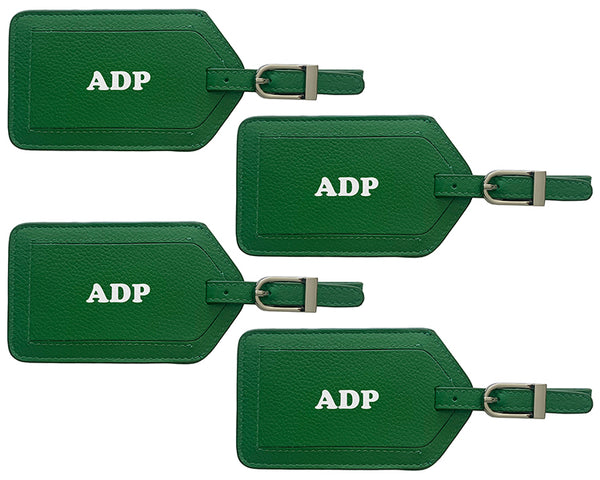 Personalized Monogrammed Leather Luggage Tags - 4 Pack - A&A Creative Designs