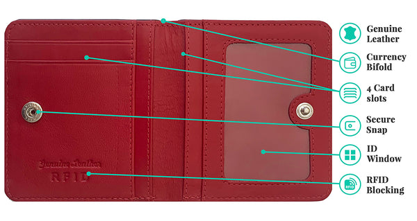 Personalized Genuine Leather Womens Mini Wallet - A&A Creative Designs