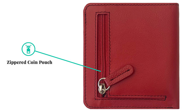 Personalized Genuine Leather Womens Mini Wallet - A&A Creative Designs
