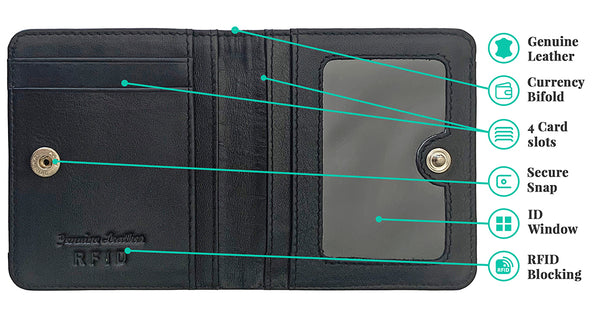 Personalized Genuine Leather Womens Mini Wallet - A&A Creative Designs