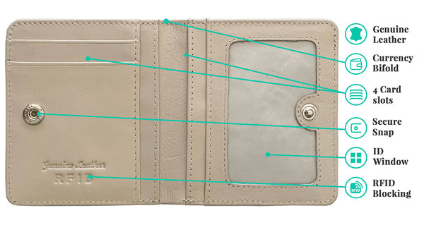Personalized Genuine Leather Womens Mini Wallet - A&A Creative Designs
