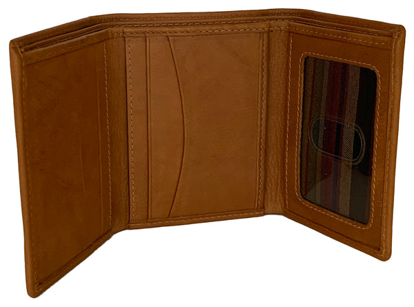 Personalized RFID Blocking Leather Trifold Men's Wallet - A&A Creative Designs