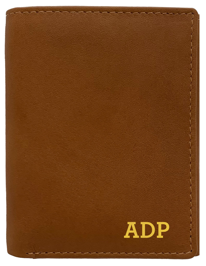 Personalized RFID Blocking Leather Trifold Men's Wallet - A&A Creative Designs