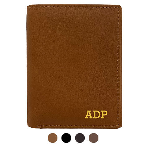 Personalized RFID Blocking Leather Trifold Men's Wallet - A&A Creative Designs