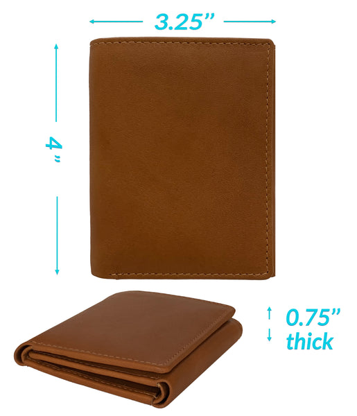 Personalized RFID Blocking Leather Trifold Men's Wallet - A&A Creative Designs