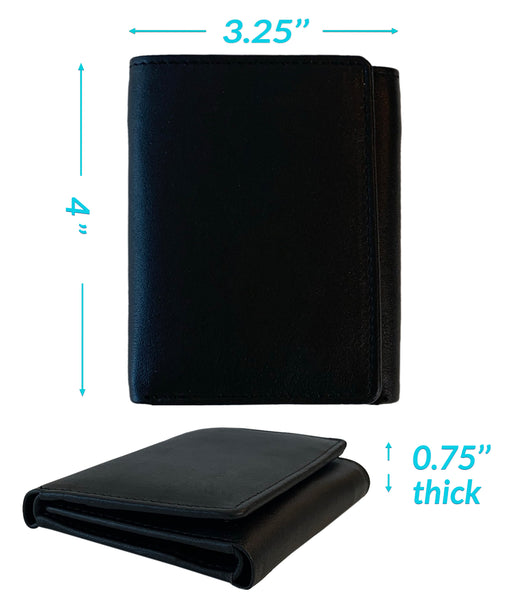 Personalized RFID Blocking Leather Trifold Men's Wallet - A&A Creative Designs