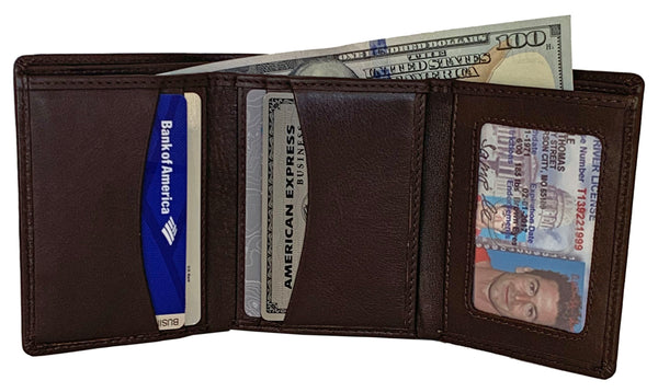 Personalized RFID Blocking Leather Trifold Men's Wallet - A&A Creative Designs