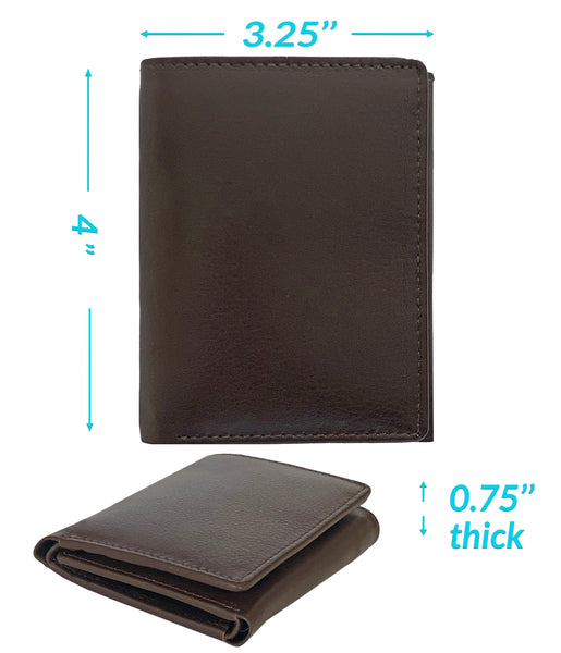Personalized RFID Blocking Leather Trifold Men's Wallet - A&A Creative Designs