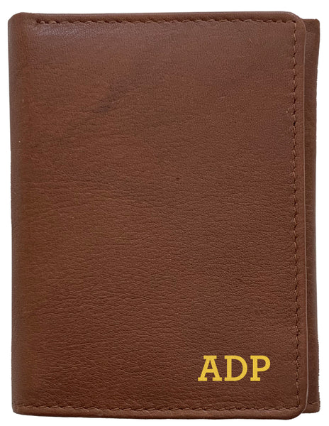 Personalized RFID Blocking Leather Trifold Men's Wallet - A&A Creative Designs