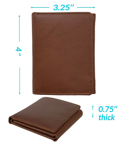 Personalized RFID Blocking Leather Trifold Men's Wallet - A&A Creative Designs