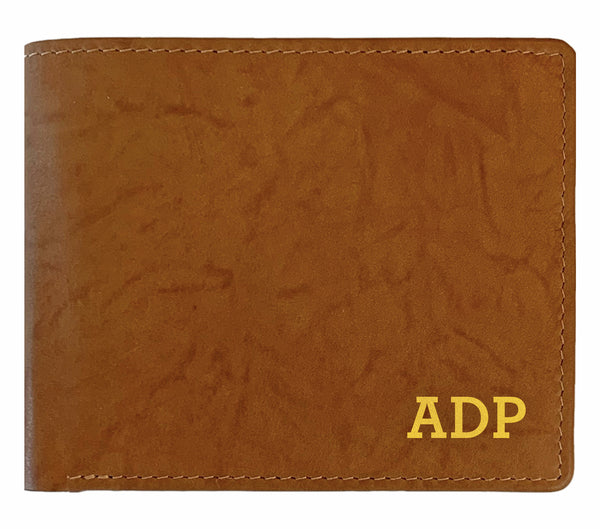 Personalized RFID Blocking Leather Bifold Men's Wallet With ID Window - A&A Creative Designs