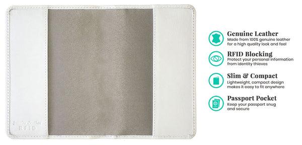 Personalized Monogrammed Leather RFID Passport Cover Holder and Luggage Tag - A&A Creative Designs