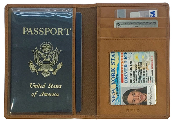 Personalized Monogrammed Leather RFID Passport Wallet - A&A Creative Designs