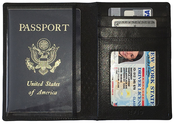 Personalized Monogrammed Leather RFID Passport Wallet and Luggage Tag - A&A Creative Designs