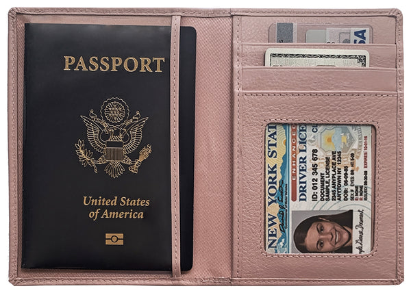 Personalized Monogrammed Leather RFID Passport Wallet and 2 Luggage Tags - A&A Creative Designs