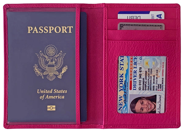 Personalized Monogrammed Leather RFID Passport Wallet and 2 Luggage Tags - A&A Creative Designs