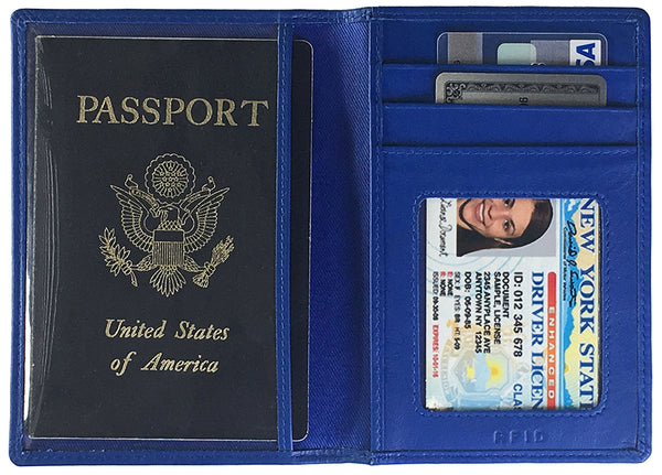 Personalized Monogrammed Leather RFID Passport Wallet and Luggage Tag - A&A Creative Designs
