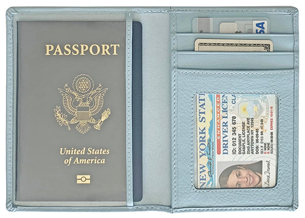 Personalized Monogrammed Leather RFID Passport Wallet and Luggage Tag - A&A Creative Designs