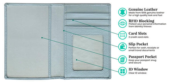 Personalized Monogrammed Leather RFID Passport Wallet - A&A Creative Designs