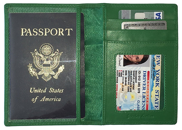 Personalized Monogrammed Leather RFID Passport Wallet and Luggage Tag - A&A Creative Designs