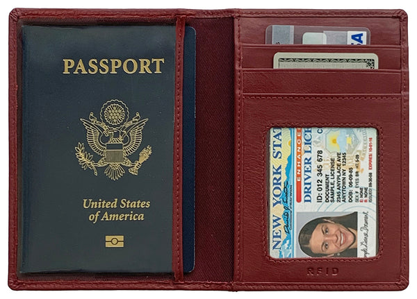 Personalized Monogrammed Leather RFID Passport Wallet - A&A Creative Designs