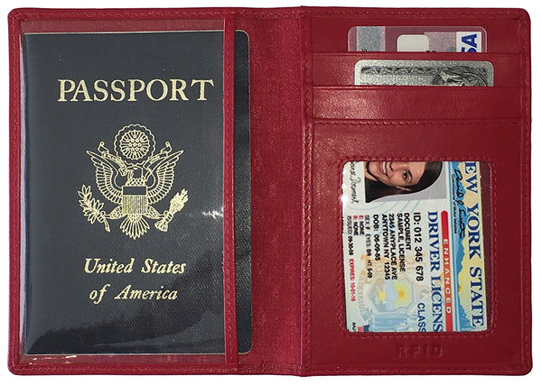 Personalized Monogrammed Leather RFID Passport Wallet and Luggage Tag - A&A Creative Designs