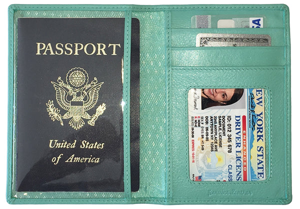 Personalized Monogrammed Leather RFID Passport Wallet - A&A Creative Designs