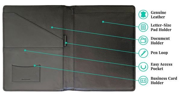 Personalized Leather Portfolio/Padfolio - A&A Creative Designs