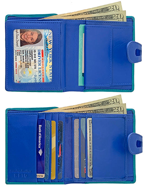 Personalized Genuine Leather Womens Small Wallet - A&A Creative Designs