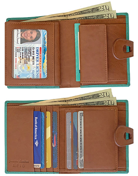 Personalized Genuine Leather Womens Small Wallet - A&A Creative Designs